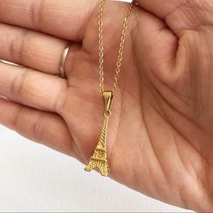 Stainless Steel Eiffel Tower Necklace Paris Necklace Traveller Pendant Necklace